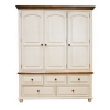 實(shí)木白色蜜邊三門大衣柜，田園、美式鄉(xiāng)村風(fēng)格