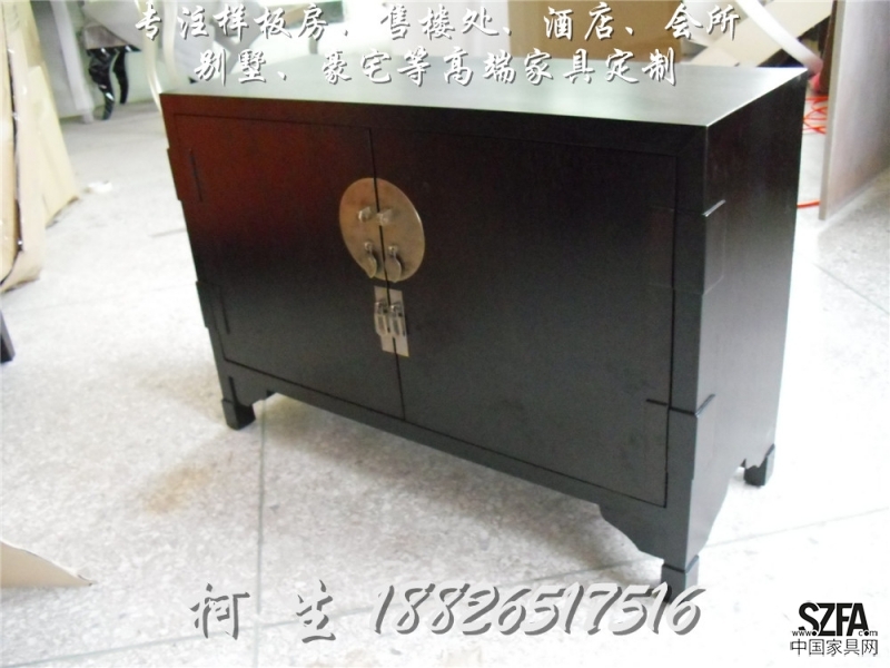 床頭柜、矮柜、餐邊柜、新中式家具、樣板房家具、中式家具、深圳家具廠 18826517516 柯生 (1)